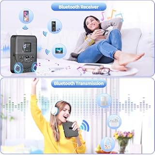 Lettore CD portatile, FELEMAN Lettore CD Bluetooth con altoparlanti/cuffie/display, ricaricabile, lettore CD per auto con trasmettitore FM, con lettore di schede TF e cavo AUX da 3,5 mm, Nero