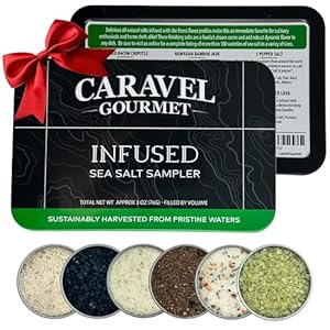 Infused Sea Salt Sampler Set, Finishing Salt for Seasoning, Gourmet Cooking Gift and Spice Variety Pack for Special Occasions, 0.5 oz x Bundle of 6 Flavored Salts – Caravel Gourmet Salt