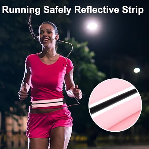 Image of Running Belt Fanny Pack Men and Women Slim Running Bag Money Belt | Lightweight,Waterproof Soft Material,Adjustable Elasticated Belt,Reflective Strip,Running Essentials,Best Gifts