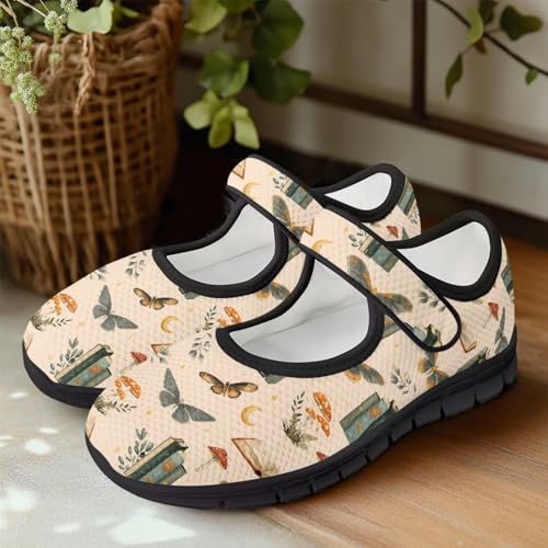 Jeiento Womens Mary Jane Flats Shoes Butterfly Dressy Shoes Comfortable Breathable Mesh Walking Shoes2