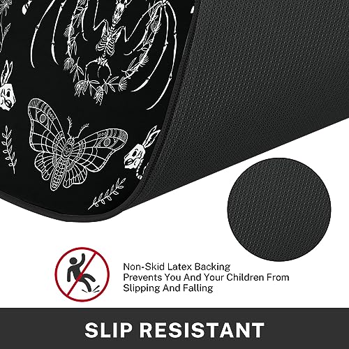 Artsocket Halloween Kitchen Rugs And Mats Non Skid Washable Set Of 2, Great Gothic Rabbit Moth Black Kitchen Runner Rug, Skull Mermaid Horse Kitchen Floor Mat Under Sink Mat Throw Rug For Doormat thumb #5