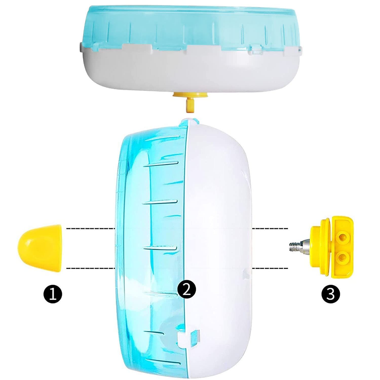 Ruota Criceto, Ruota per Esercizi per Criceti, 12cm pollici in plastica acrilica Super silenziosa Ruota da corsa per Criceti Nani Siriani, Gerbilli, Topi o altri Piccoli Animali Domestici, Blu