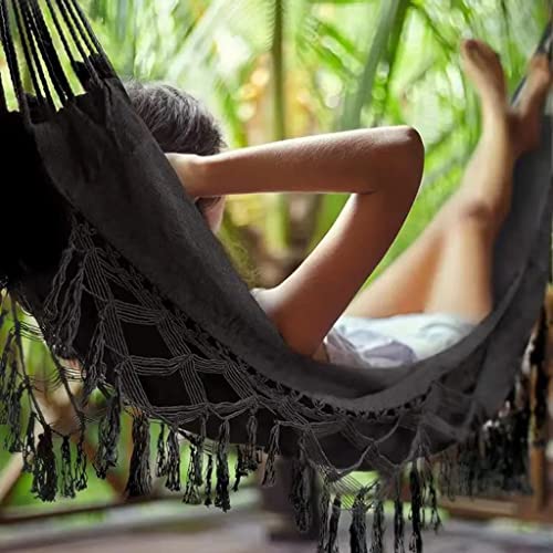 Hamac de camping avec franges style chaise suspendue en toile - 3