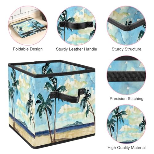 Cube de rangement pliable en tissu avec poignées solides - 5