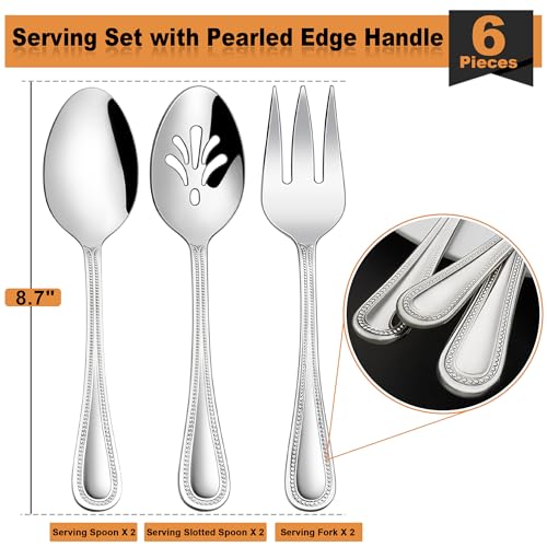 Haware Serving Set, Haware 6 Pieces Stainless Steel Silverware Serving Utensils thumb #1
