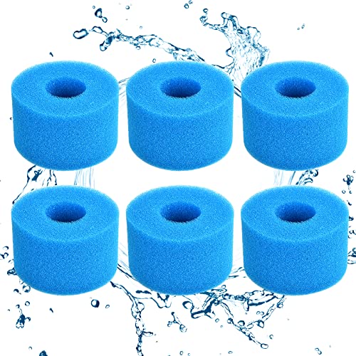KATELUO 6 Stück Schwimmbad Filter Schaum Schwamm, Filterschwamm Typ S1, Wiederverwendbare Swimmingpoolfilter für Typ S1, Schaum Pool Filter für Pool, Aquarium, Spa