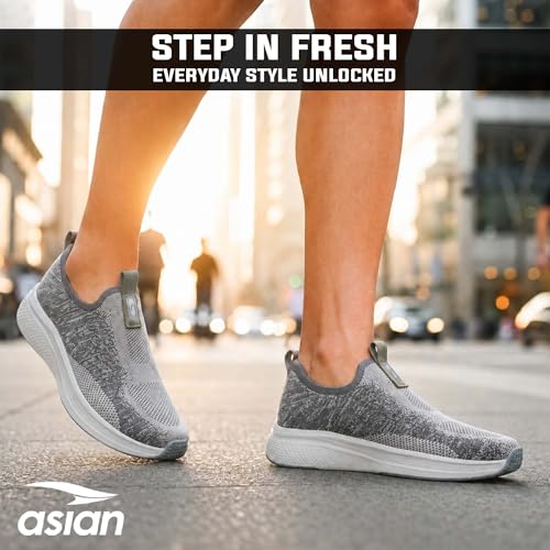 Image of ASIAN Wonderwalk Pro-21 Men's Walking Shoes | Lightweight Slip-On Sneakers with Arch Support | Memory Foam Soft Cushion Insole, Breathable & Flexible Shoes for Gym, Travel & Walk