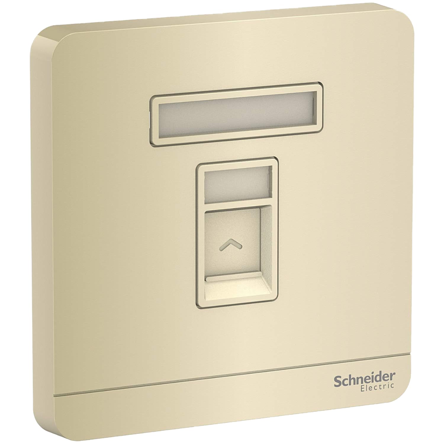 Schneider Electric E8331RJS_WG AvatarOn Gold - 1 Gang Keystone Wallplate with Shutter without Ketstone Jack RJ-45