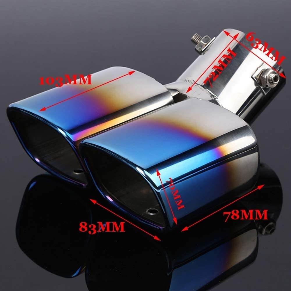 Tubo Scarico Auto Auto Tailpipe 1 Pz Universal Blue Tacco In Acciaio Inox Tubo In Chrome ExhaustrePlacement Silenzio Punta Posteriore Suggerimento Accessorio