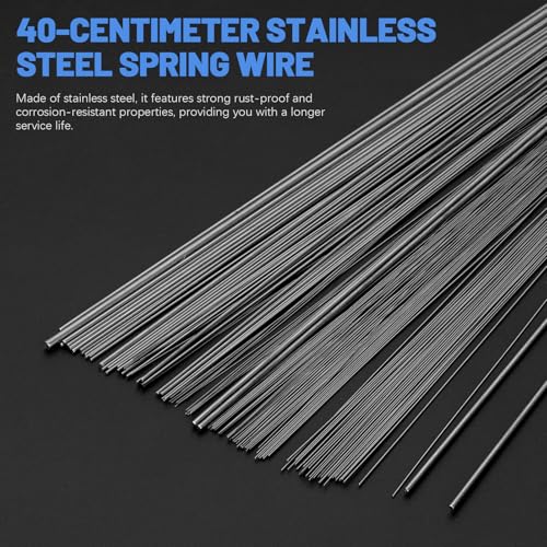 Glarks 30pcs 1.6mm Diameter Stainless Steel Spring Wire Kit, 400mm Length Spring Steel Wire, Straight Full Hard Music Wires for DIY Crafts, Jewelry Making, Model Building, Manufacture by Glarks - Image 3