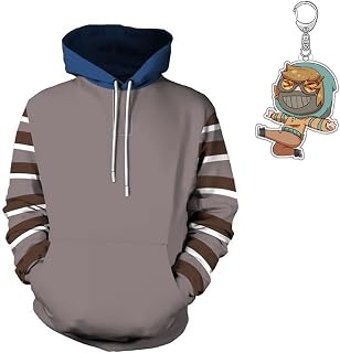 Ticci Toby Hoodie,Creepy Macabre Ticci Toby Cosplay Sweatshirt Pullover Jacket for Halloween(with Keychain)