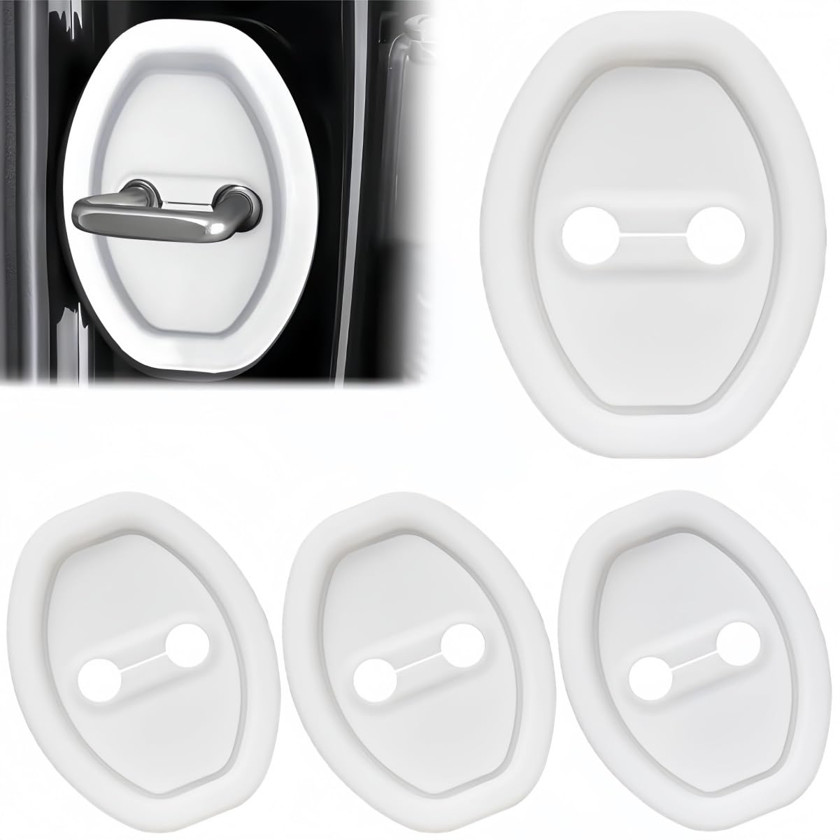 4Pcs Car Door Lock Silicone Covers for VW Passat B6 Limousine Typ 3C BJ 2005-2010, Silicone Latches Guard Covers Protective Cover Door Lock Cover Latch Protector(White)