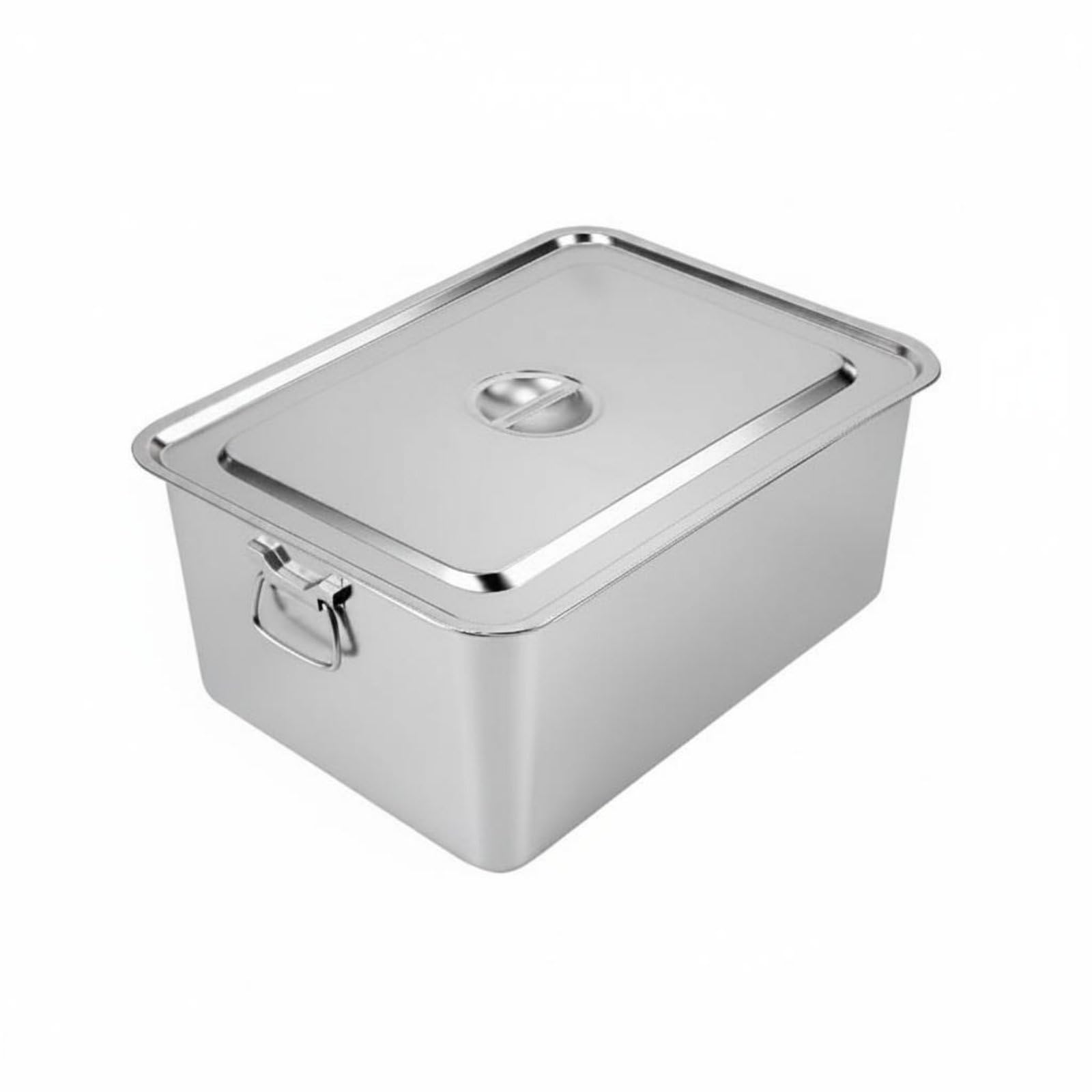 Cubeta de Hielo Cuadrada Metálico Recipiente Acero Inoxidable Depósito para Bebidas para Organización de Barra Apta para Cocina Restaurante Bar Fiesta al Aire Libre, 60x40x20 CM