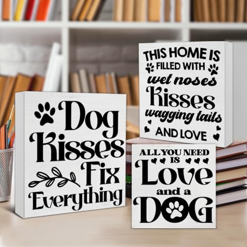 3-Pcs-Dogs-Wood-Signs-Decor-Dog-Lover-Wood-Block-Signs-Farmhouse-Dog-Themed-Wooden-Box-Signs-Decorations-for-Home-Tiered-Tray-Desk-Table-Shelf 3 Pcs Dogs Wood Signs Decor Dog Lover Wood Block Signs Farmhouse Dog Themed Wooden Box Signs Decorations for Home Tiered Tray Desk Table Shelf