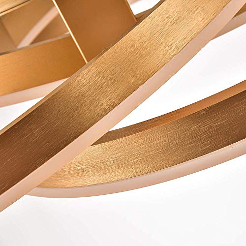 Maxax LED 3 Ring Chandelier - Modern Acrylic Pendant Light for Home Spaces in Gold