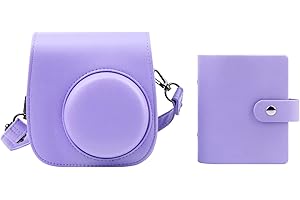 Protective Case and Album for Fujifilm Instax Mini 11 12 9 Instant Camera in Purple