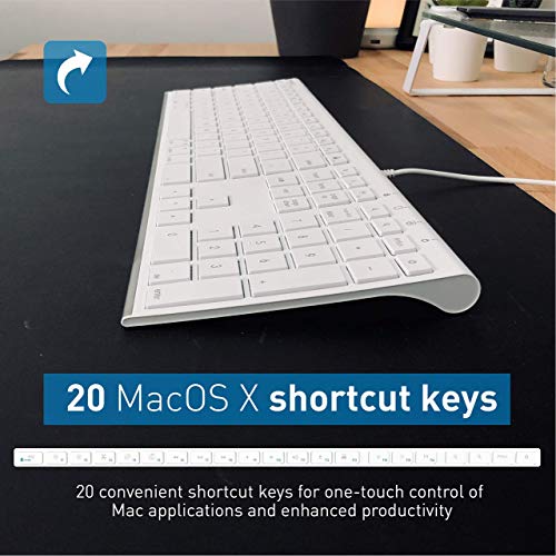 Macally Ultra Slim Wired Computer Keyboard and a Silent Wired Mouse, Essential Office Accessories