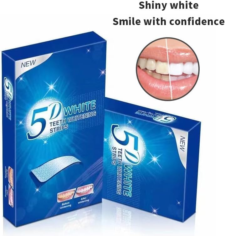 Image of Teeth Whitening Strips for Sensitive White: 28 Pcs Whitener Safe Whitestrip, Elunara Teeth Cleaning Strips, Safe and Gentle Non-Sensitive, Suitable for Travel (2 Boxes /28PCS)