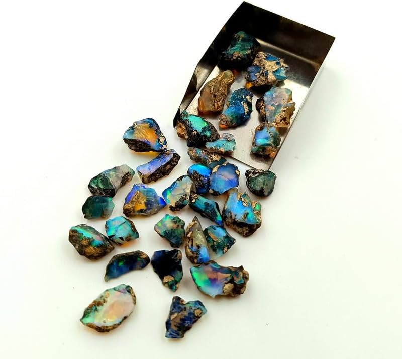 SGM Shop™ Top AA+ Quality of Natural Black Ethiopian Opal Rough Loose Gemstone Raw Fire Crystals Rock Play of Colors, Jewelry Making, Wedding Gift, Healing Chakra, Wire Wrapping Crystals - Image 2