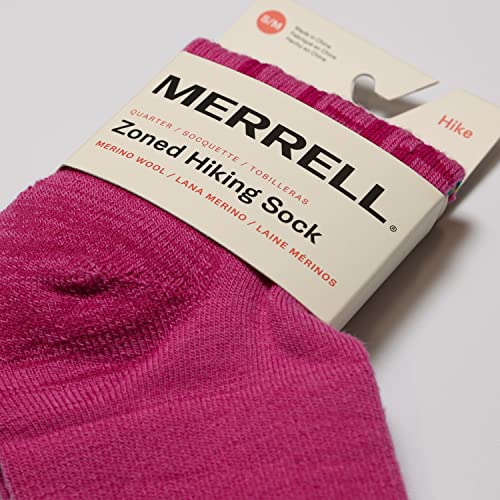 Image of Merrell Unisex Men's and Women's Zoned Cushioned Wool Hiking Ankle Socks - Breathable Arch Support