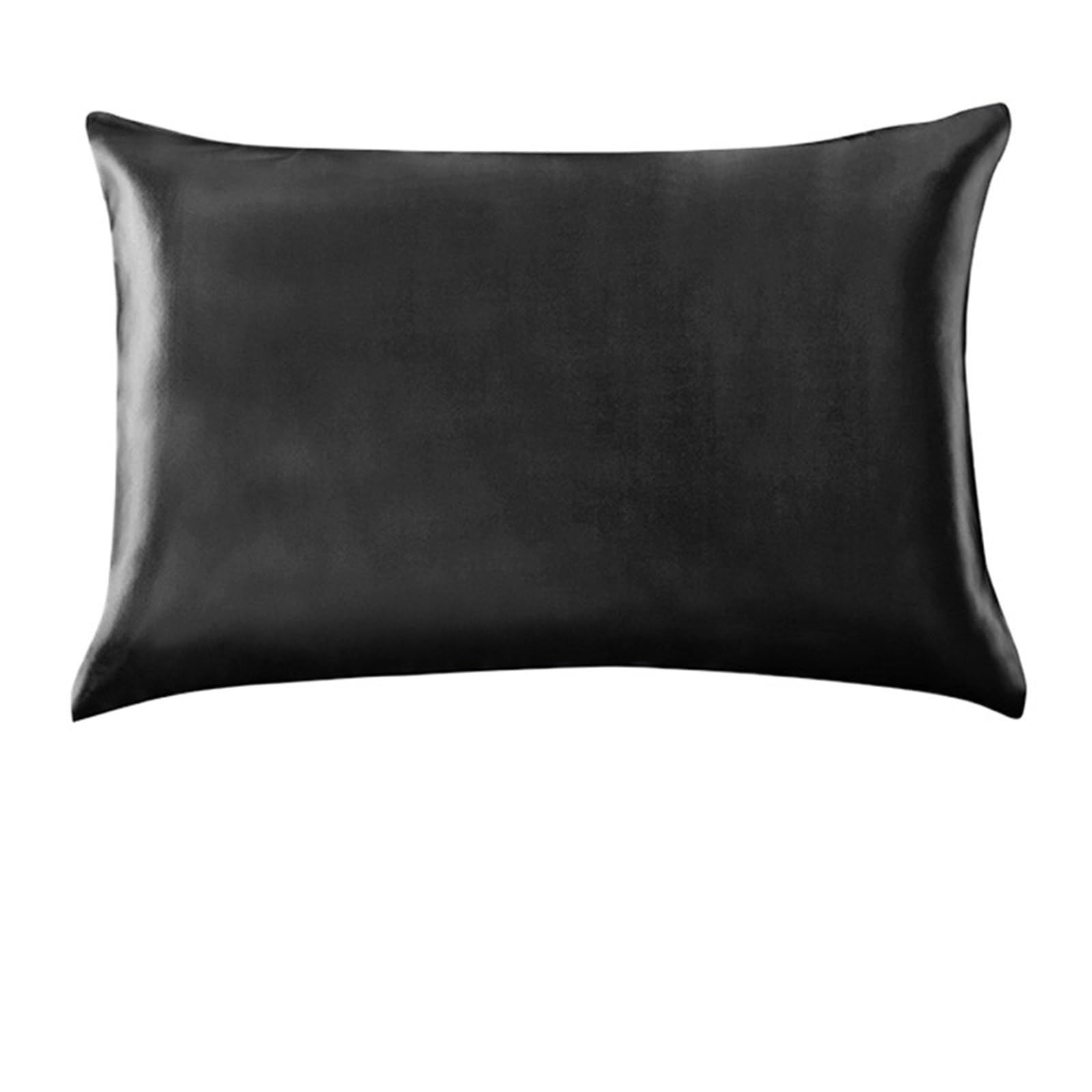 Federa In Seta 2 pezzi asciugamano cuscino in seta di gelso vera seta proteggere i capelli asciugamano cuscino biancheria da letto cuscino 48 cm * 74 cm copertura for i viaggi(Black 2pc,50x60cm)