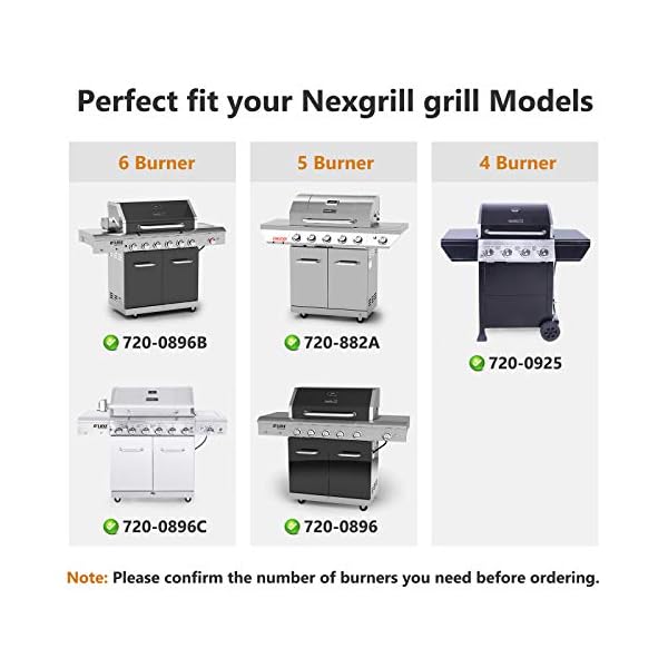 Ersatzteile für Nexgrill 720-0882A 720-0896 720-0896B 720-0896C 720-0896E 720-0925 720-0925P Grills, Brennerrohre, Hitzeschilde, Flammen-Tamers und Zündkerzenersatz – Bild 3