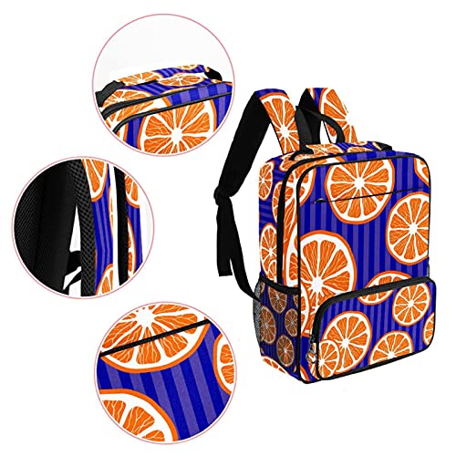 Sac à dos ordinateur portable avec imprimé citron à rayures tendance pour femme
