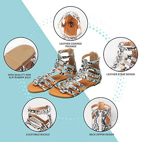 Image of Trary Women's Sandal, Comfortable Gladiator Sandals Ankle Strap Flats Sandalias Para Mujer Beach Sandals Wide Width Open Toe Cross Strappy Sandals for Women Dressy Summer