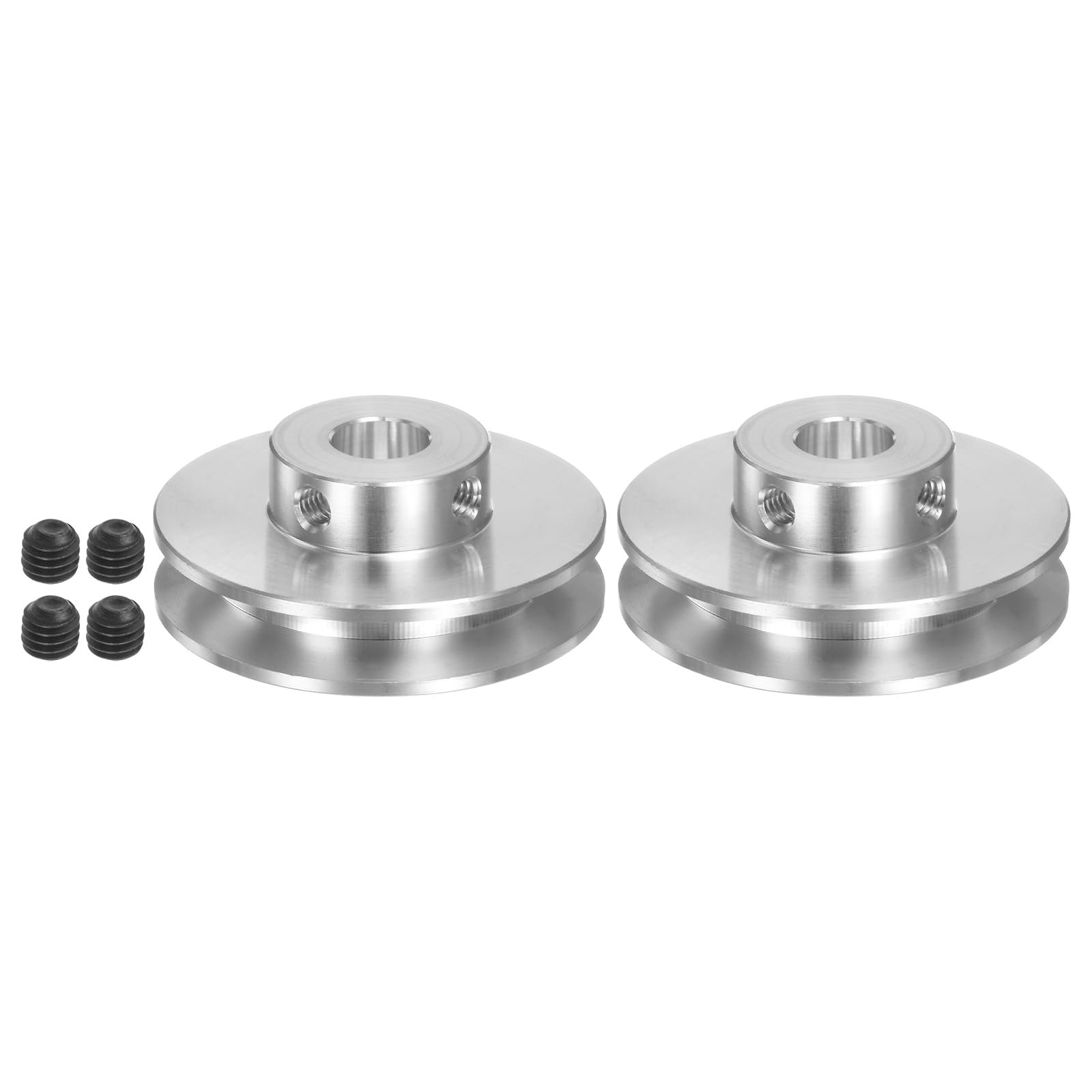 QUARKZMAN 2 Ensembles Poulie en V Diamètre Extérieur de 41mm Arbre Moteur | à Alésage de 8mm, en Alliage d'Aluminium, Rainure Simple, pour Courroie Ronde en PU de 3-5mm, Machine Forage