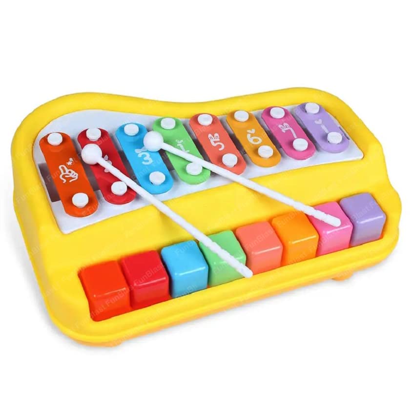 FunBlast Xylophone - Hand Knock Piano, Hammering & Pounding Toys for Kids, Musical Instruments for 1+ Year Old (Yellow)-image-35
