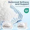 EASELAND Firm Pillow Shredded Memory Foam(Adjustable Loft), Breathable Cooling Bed Pillows Supportive for Side Back Stomach Sleepers Queen Size 2 Pack Blue and White