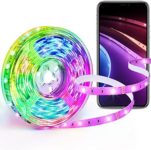 SwitchBot Good LED Strip Lights, 16.4ft RGB WiFi Bluetooth Lights with App Management, Work with Alexa and Google Assistant, 16 Million Colours with Distant Management and Music Sync for House, Kitchen, TV