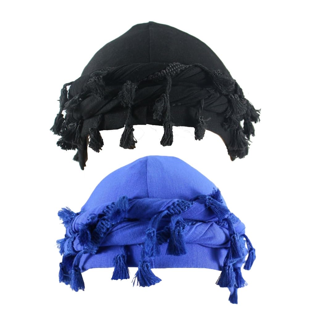 Pumeti2 Pc Turban Head Wraps for Men Satin Lined Turban for Women Vintage Twist Velvet Durags Gifts