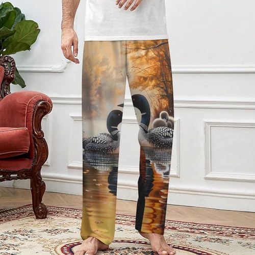 Common Loon Family Pajama Pants Long Pj Bottoms Soft Lounge Pants Casual Sleepwear Sleep Pant for Men Women2