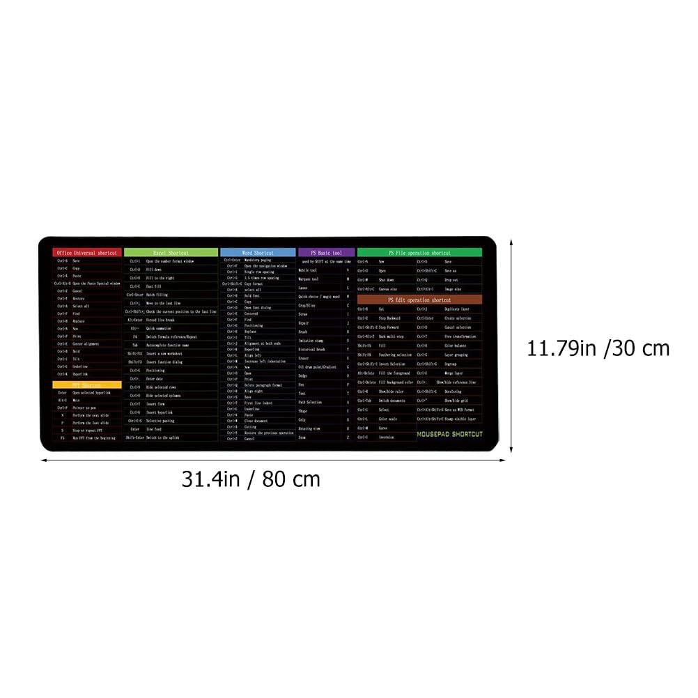 Excel Cheat Sheet Desk Pad | Shortcuts Ousepad For Excel | PC Office