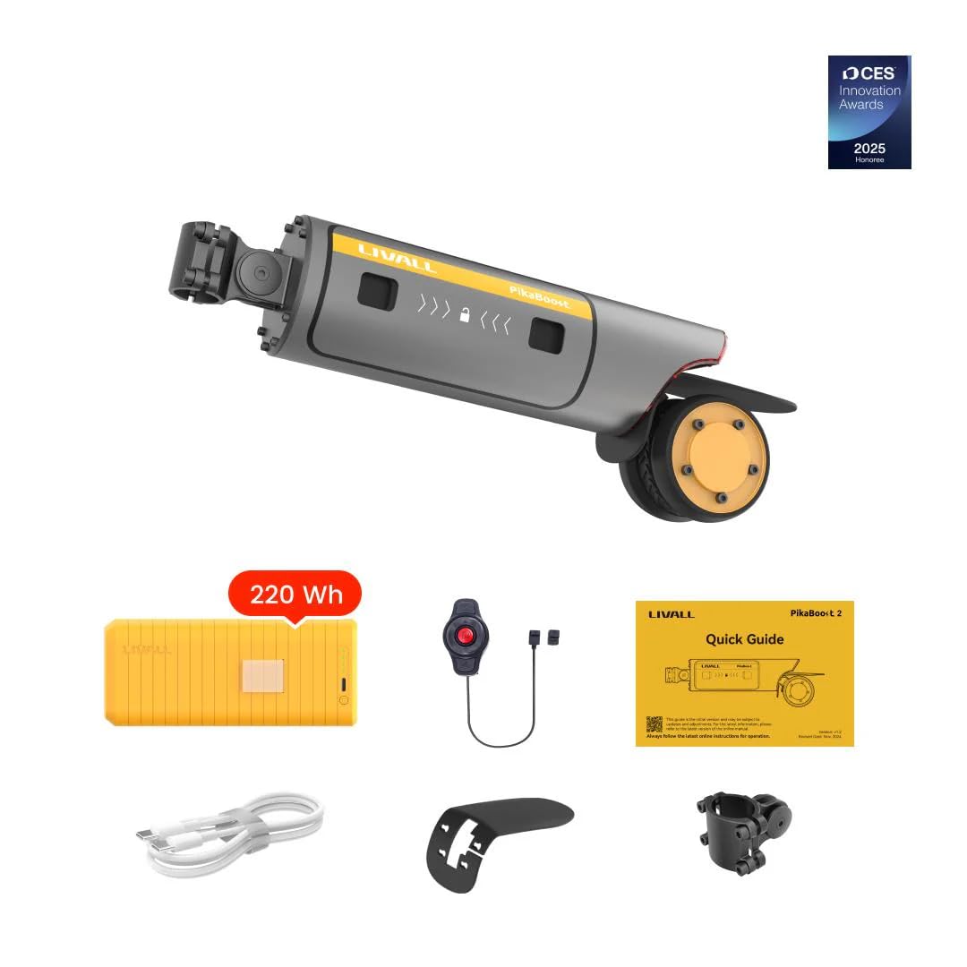 LIVALL PikaBoost 2 E-Bike Rear Wheel Conversion Kit with 220Wh Battery, Electric Bike Conversion Kit with LED & App Control for Road Bikes