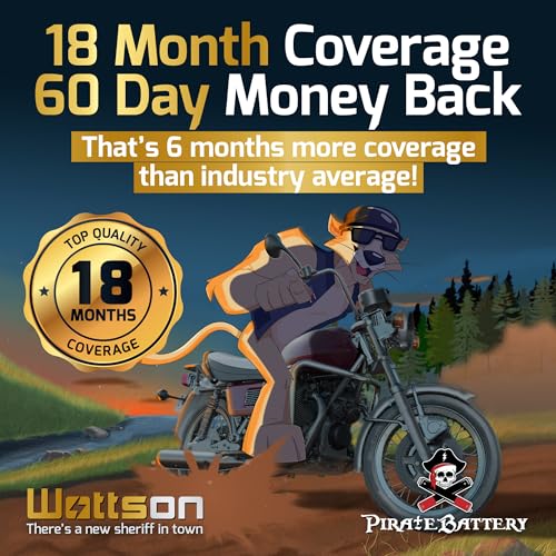 Image of Pirate Battery YB14L-A2 12V 190 CCA AGM - Maintenance-Free 14 Ah Battery for ATV, Motorcycle, Scooter, UTV, Snowmobile - T3 Nut & Bolt Terminal - Fits Polaris Sportsman 90, Honda Spree NQ50