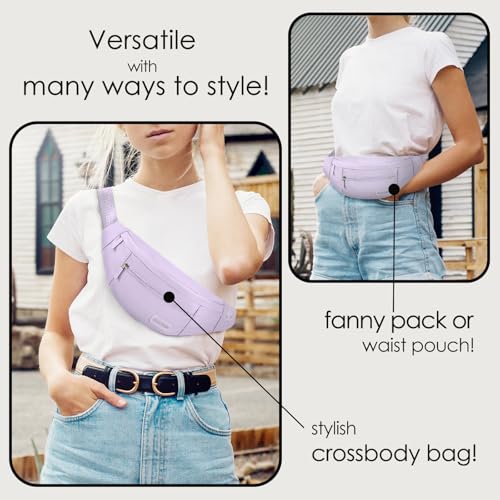 Image of Fashion Crossbody Fanny Pack Trendy Belt Bag for Women Men 4-Zipper Pockets Workout Running Casual Wallets Waist Pack Travel Bag Carrying All Phones
