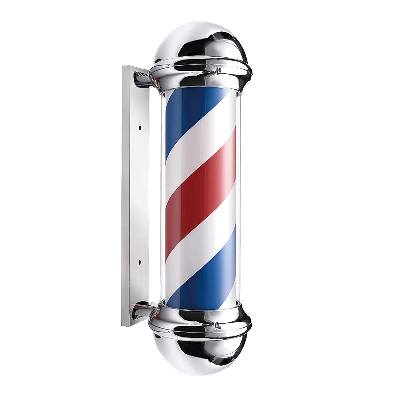 LED Globe Light 21in LED Barber Pole, Hair Salon Barber Shop Sign,Red White Blue Stripes for Hair Salon Barber, Wall-Mounted Waterproof LEDs for Outdoor Hairdressing