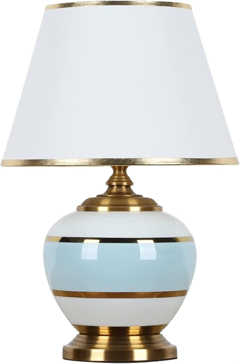 Uroczy ceramiczny lampa stołowa nowoczesna lampa stołowa w złotym wykończeniu do salonu lampa nocna z białym abażurem z tkaniny obok lampy biurkowej