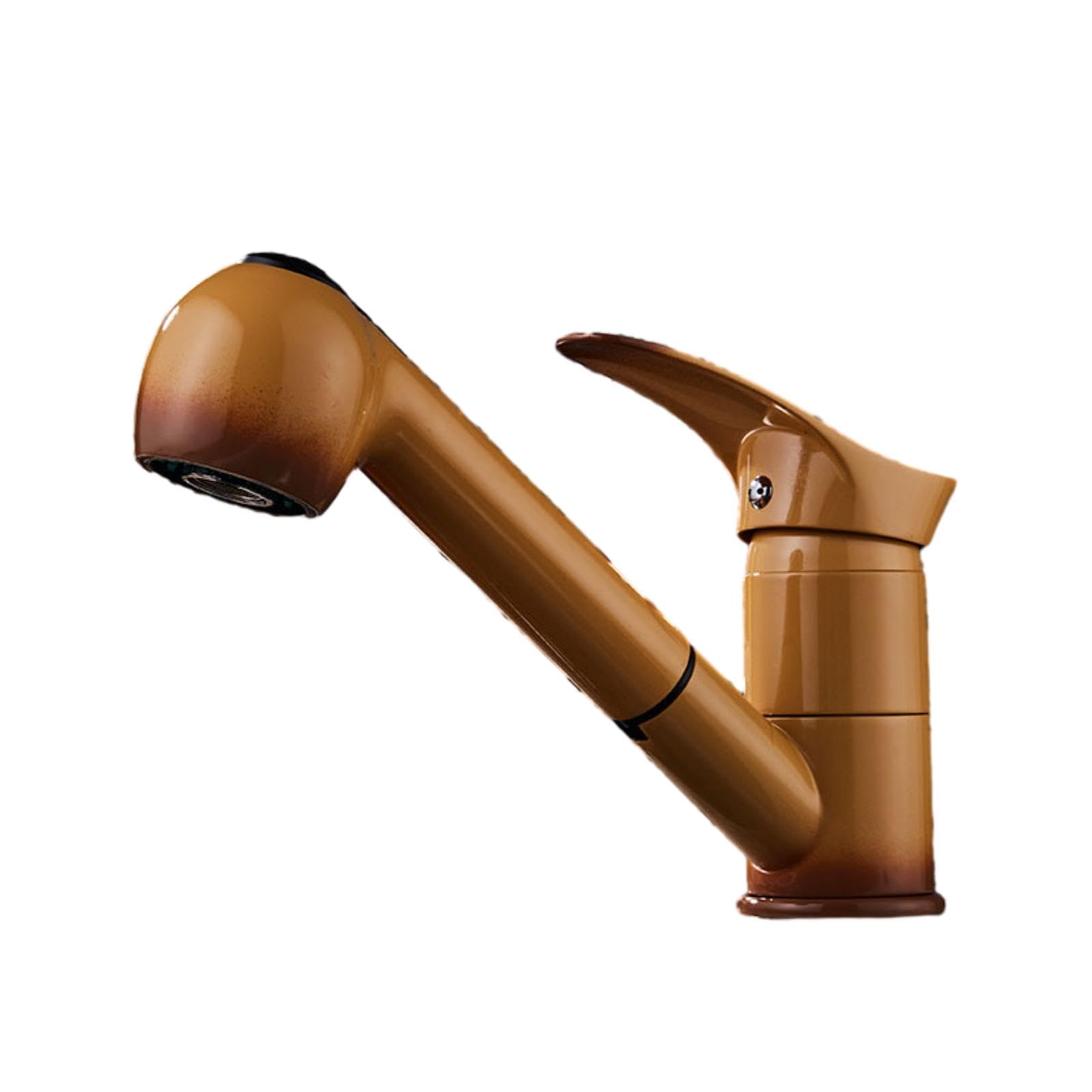 Kitchen Sink Mixer Tap Hot and Cold Faucet Pudding Color Paint Pull-Out