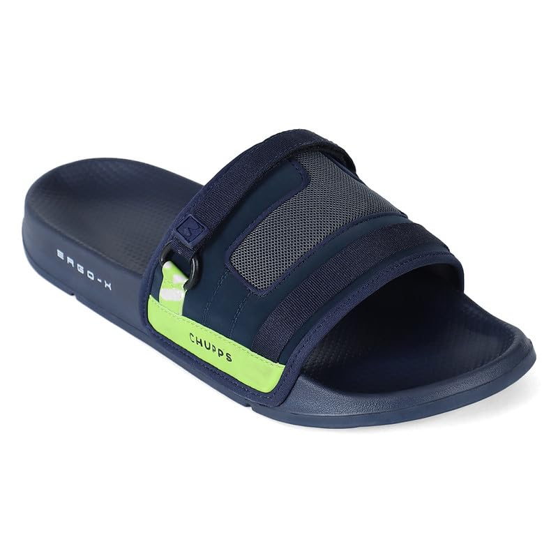 Image of CHUPPS Element Grey & Black Drift Orthopedic Slippers | Soft Footpharma Footbed | Breathable Ventilation Holes | Lightweight Flip Flops | Anti-Skid Chappals for Everyday For Mens