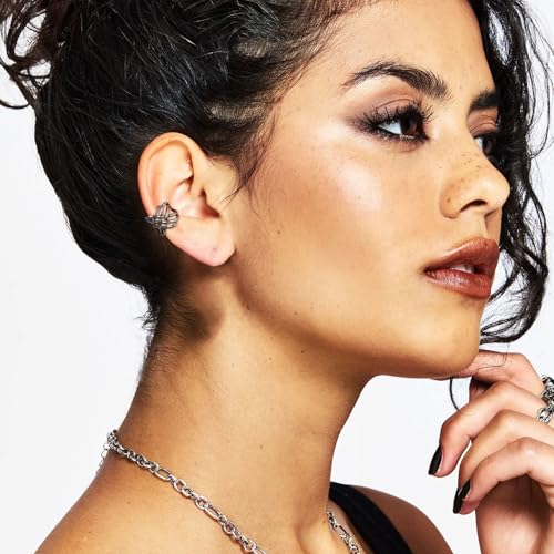 HZMAN Chunky Ear Cuff Earrings for Women Stainless Steel Celtic Knot Talisman Non Piercing Tiny Cartilage Cuff Earring2