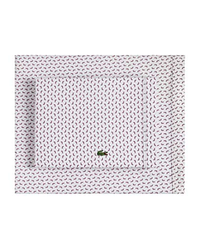 Image of Lacoste Boomerang Print Percale Sheet Set, Queen, Plum