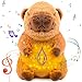 Peluche de peluche para respirar y aliviar la ansiedad, peluche de Capibara y respirar, juguete calmante para dormir con luces de música y movimiento de respiración, regalos de Capibara para calmar la