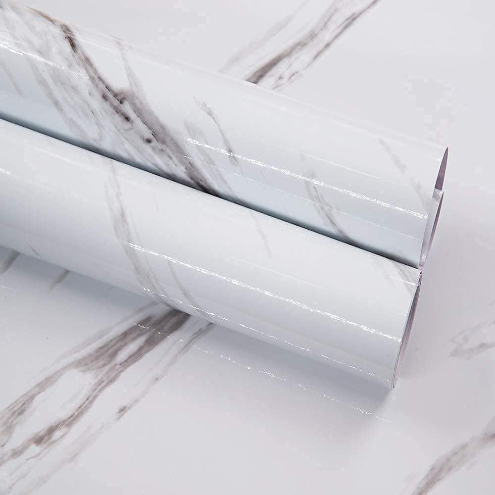 DJ 60x200cm Marble Wallsticker Aluminum Foil Wall Paper for Wall Decor Wall Stickers Anti-Stain Waterproof High Temperature Resistant Flame Retardant Self Adhesive (White Marble) (B0CSXCR9RM) Amazon Price History, Amazon Price Tracker