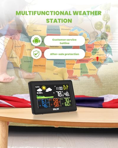 Baldr 359BL1-WT-YUB4 Wireless Color Display Weather Station With Moon Phase, Barometric Pressure thumb #5