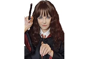 Long Brown Wig with Bangs Witch Ginger Kinky Curly Wig Auburn Fluffy...