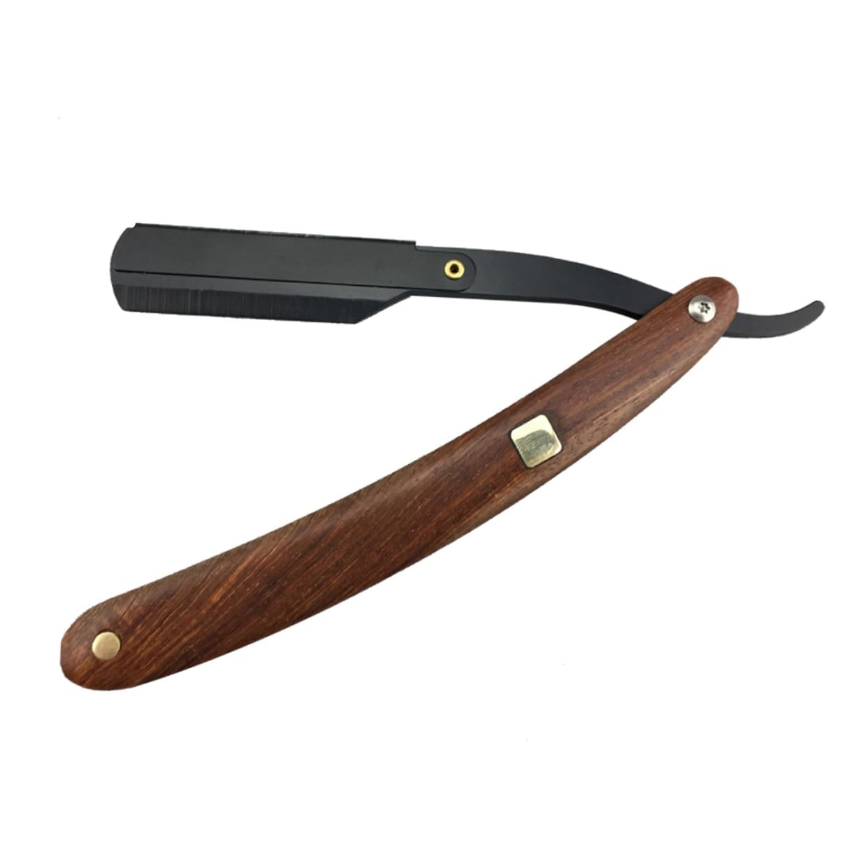 Beatifufu Vintage Metal Shaving Razor Holder Wooden Handle 2-piece Set for Barber Shops and Home Use