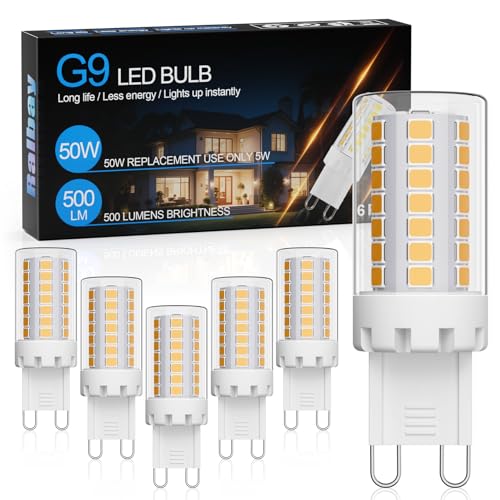 Ralbay G9 LEDd6pbN 5W 3000K EH[zCg 500LM 񒲌 ȃGl 360xCg Lrlbg Lb` ʉϑp Z~bNx[X